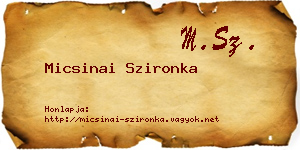 Micsinai Szironka névjegykártya